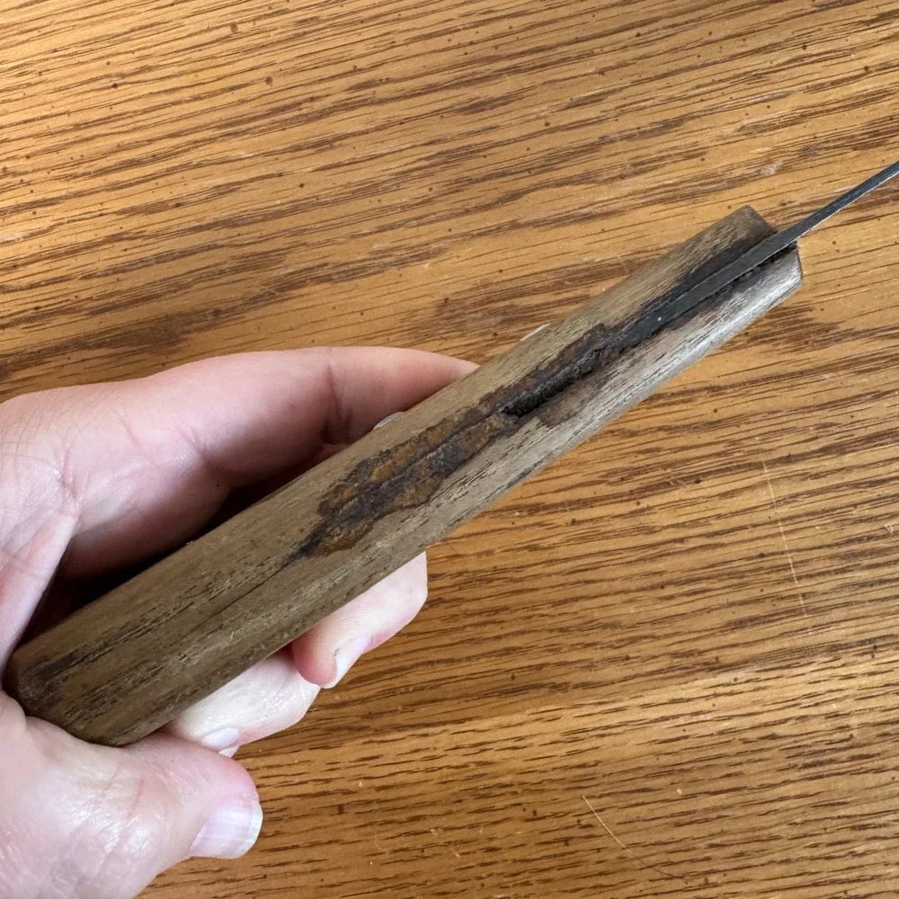 Vintage‎ Hand Forged Butcher Knife Rustic 10.5 Inch Blade Wood Handle